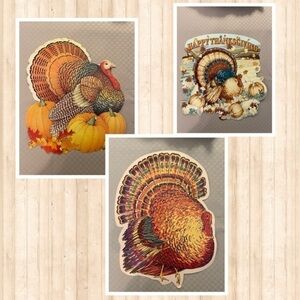 American Greetings lot of 6 Thanksgiving turkey classroom home decor cardboard.
